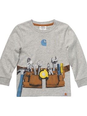 Carhartt Gray Long-Sleeve Tee with Tool Belt Graphic